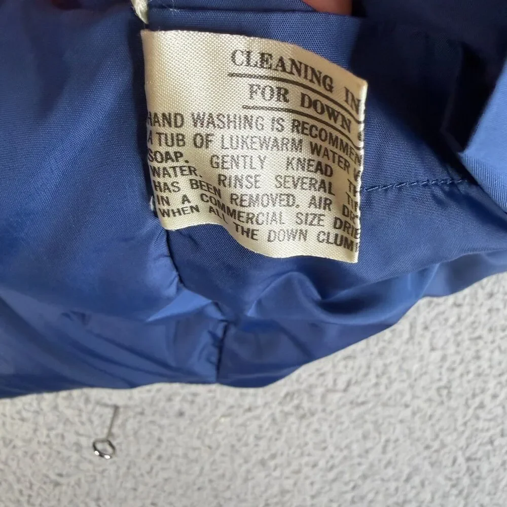 VINTAGE REI Goose Down Vest Men XL Blue Puffer Quilted Full Zip Insulated Hiking